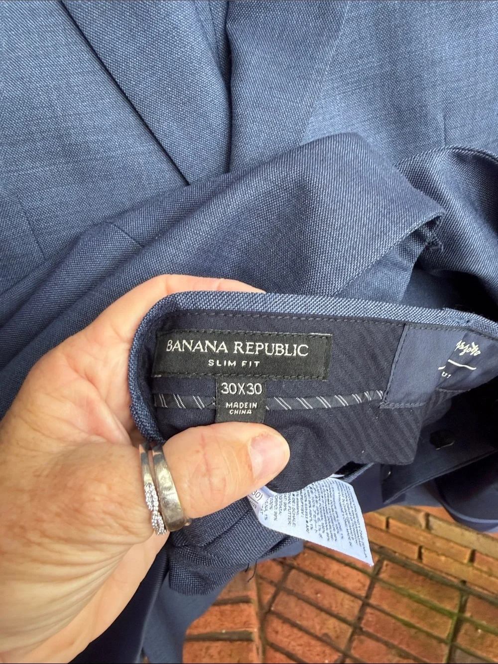 Men's Banana Republic Marzotto Navy Two-Button Suit | Jacket 38S | Pants 30x30